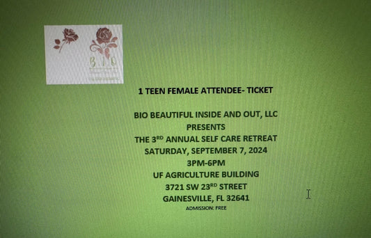 1 teen female Ticket ( ages 12-17)- Free