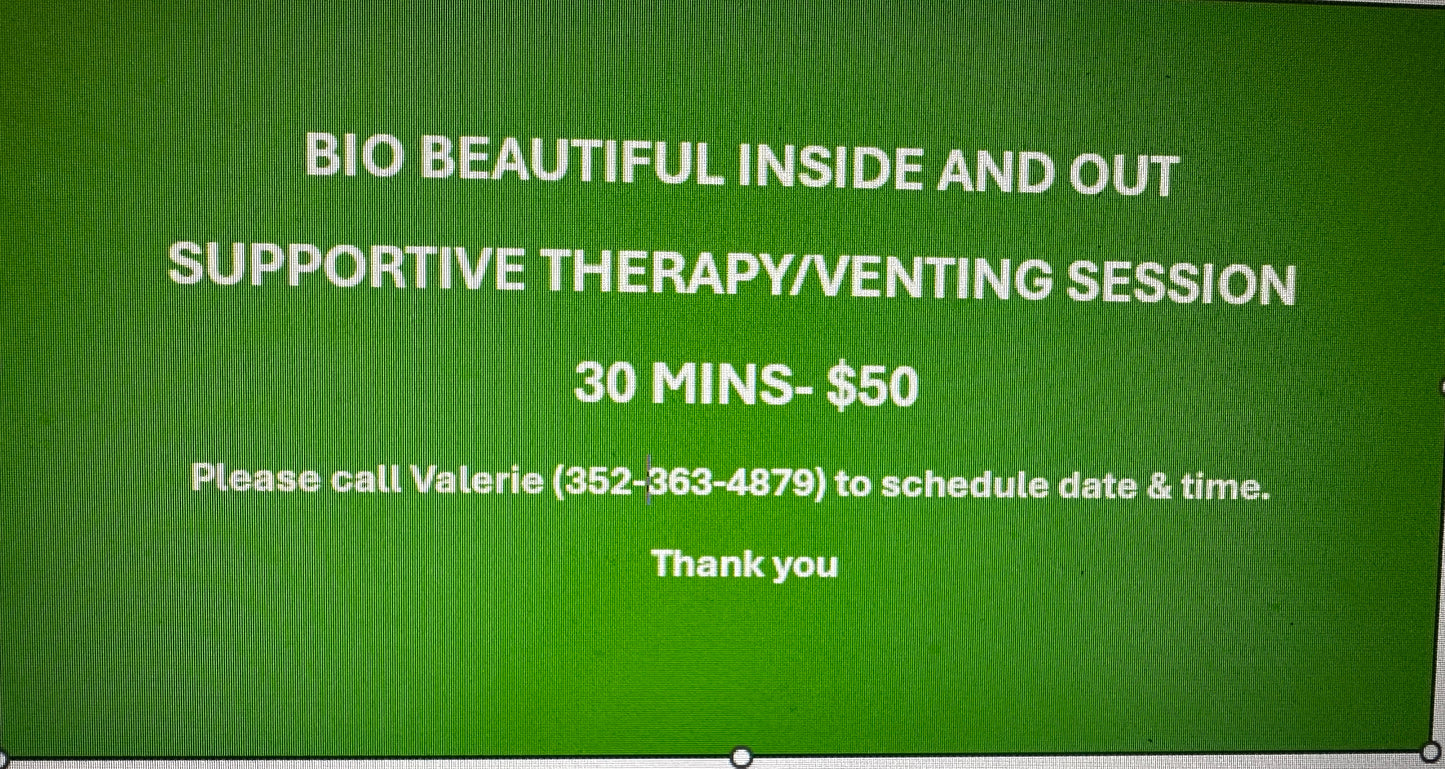 30 minute SUPPORTIVE THERAPY/venting session